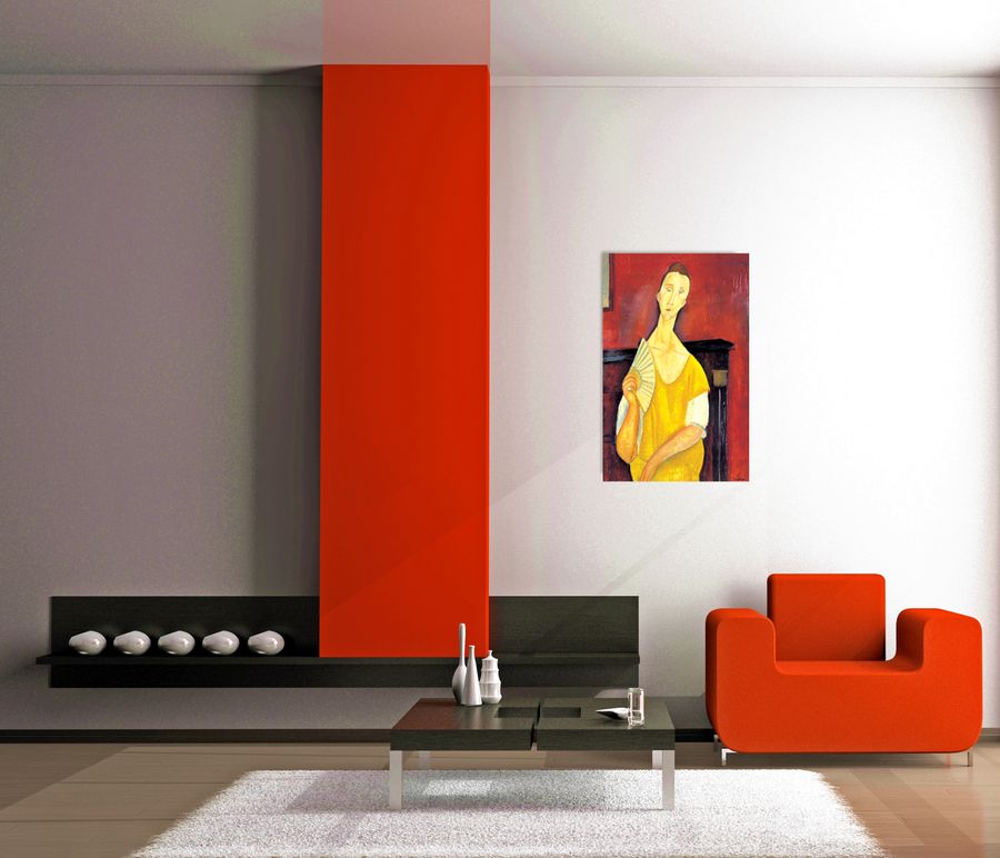 Modigliani - Woman With A Fan, Decorative MDF Panel (64x100cm)