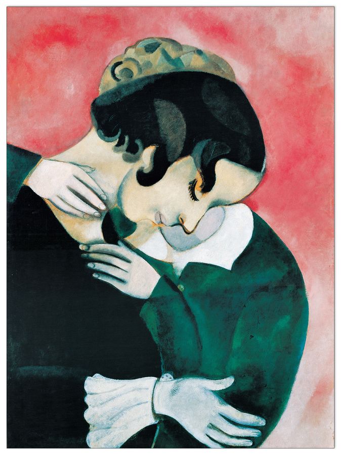 Chagall - Gli Amanti Rosa, Decorative MDF Panel (64x86cm)
