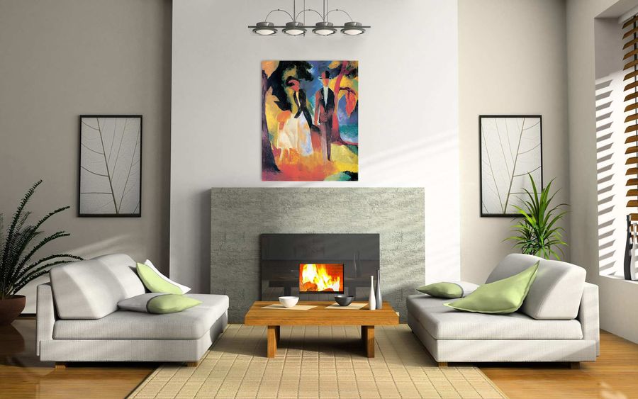 Macke - Leute Am Blaven See, Decorative MDF Panel (80x100cm)