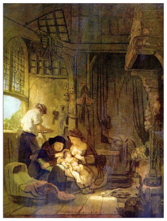 Rembrandt - The Holy Family, Decorative MDF Panel (60x80cm)