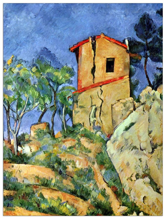 Cezanne Paul - House with Walls, Decorative MDF Panel (60x80cm)