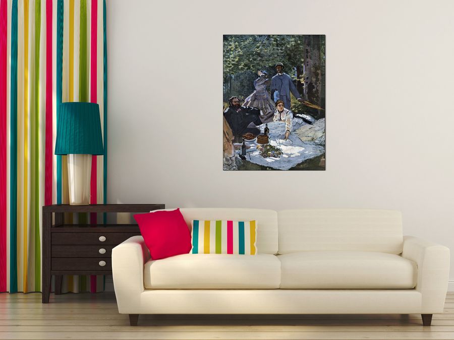 Monet Claude - The breakfast outdoors, central section, Decorative MDF Panel (60x80cm)