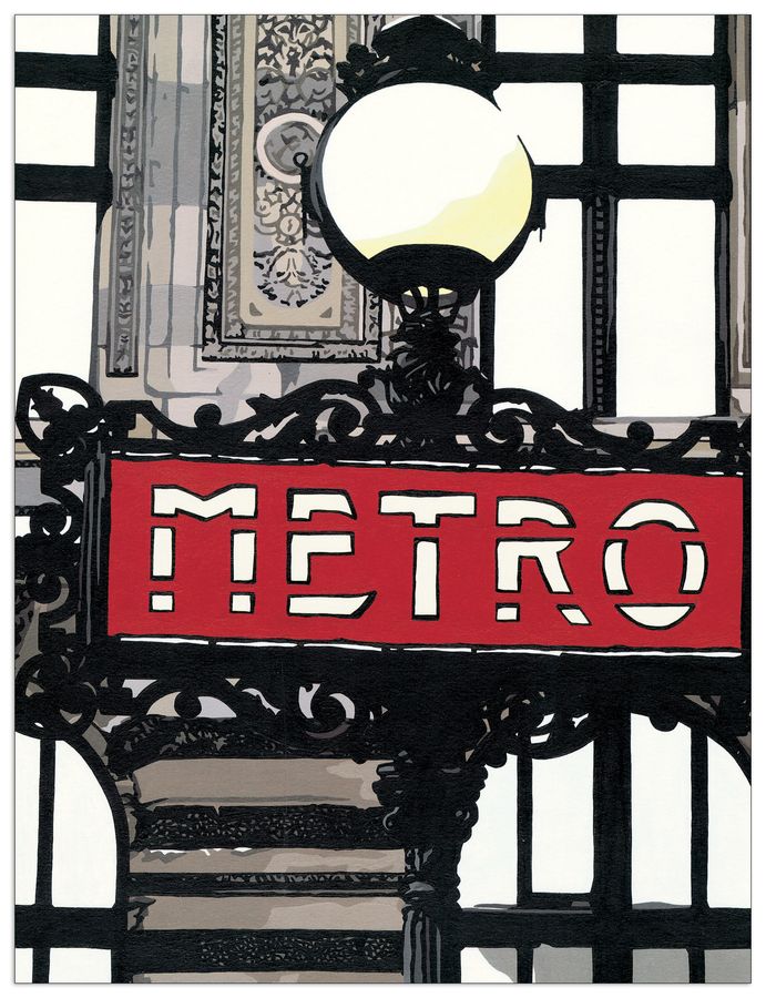 Fairbrother - Metro In Paris, Decorative MDF Panel (30x40cm)