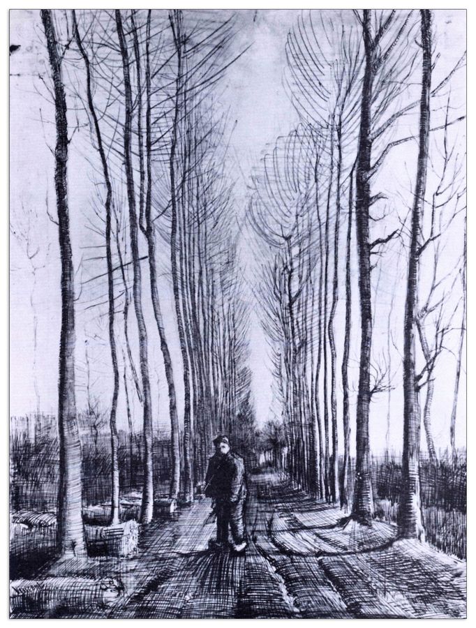 Van Gogh Vincent - Poplar avenue, Decorative MDF Panel (60x80cm)