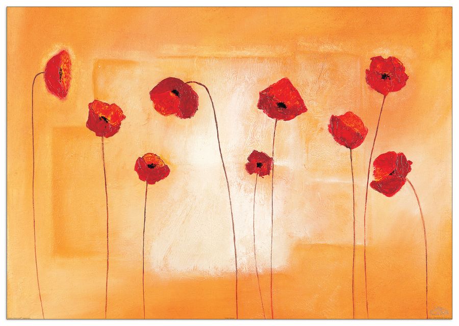 Heinemann - Poppy Meeting, Decorative MDF Panel (100x70cm)