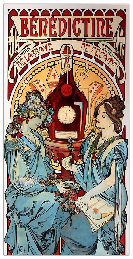 Mucha Alphonse - Benedictine, Decorative MDF Panel (70x140cm)