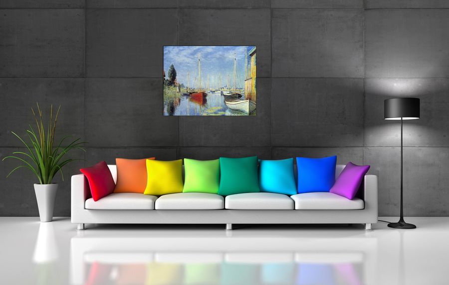 Monet Claude - Pleasure Boats at Argenteuil, Decorative MDF Panel (80x60cm)