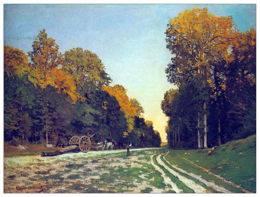 Monet Claude - The road from Chailly to Fontainebleau, Decorative MDF Panel (80x60cm)