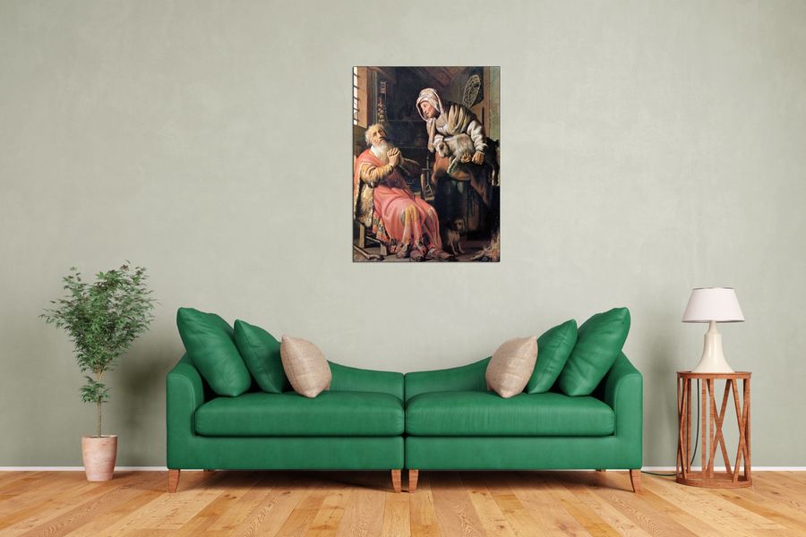 Rembrandt - Tobias suspected his wife of stealing, Decorative MDF Panel (60x80cm)