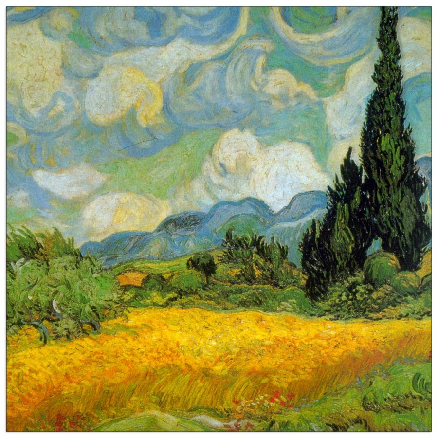 Van Gogh Vincent - Cypresses, Decorative MDF Panel (70x70cm)