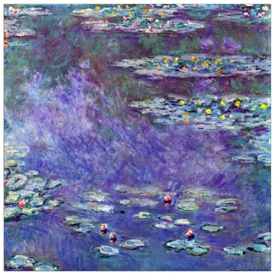 Monet Claude - Water Lily Pond III, Decorative MDF Panel (30x30cm)