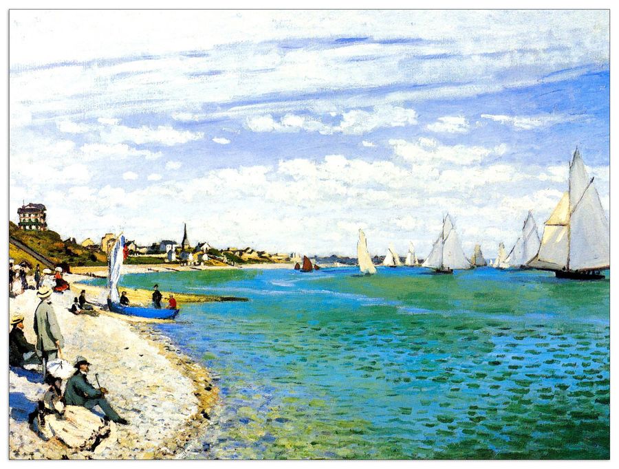 Monet Claude - Regatta at Saint Adresse, Decorative MDF Panel (80x60cm)