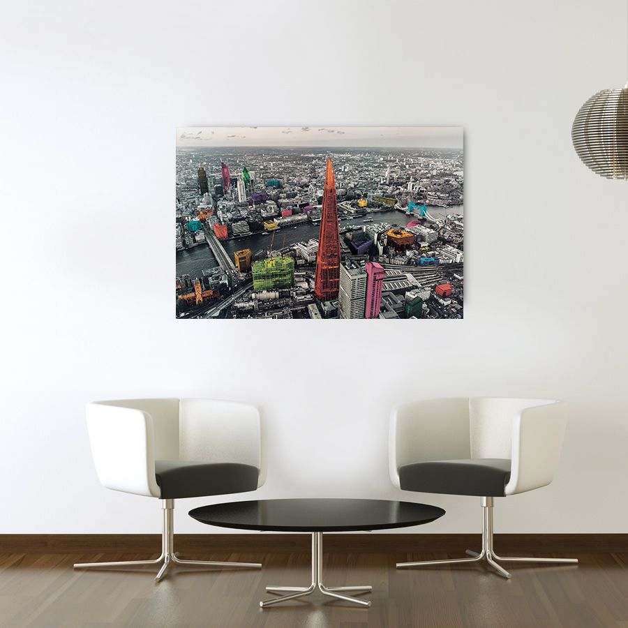 Null - London, Colour Splash, Decorative MDF Panel (90x60cm)