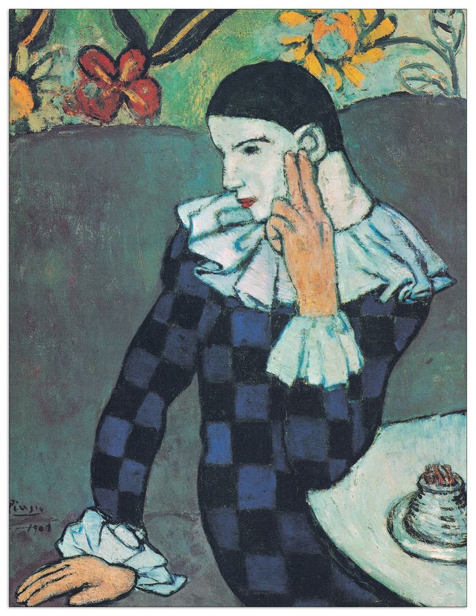 Picasso - Arlecchino Pensoso, Decorative MDF Panel (31x40cm)