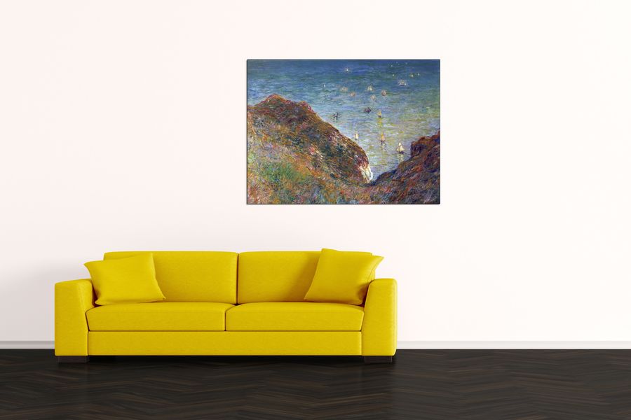 Monet Claude - On the cliffs of Pour Ville, Fine weather, Decorative MDF Panel (120x90cm)