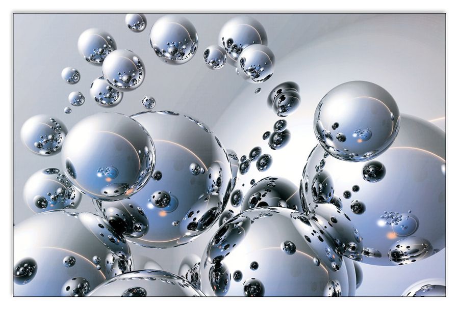 Trevor Scobie - Silver Orbs, Decorative MDF Panel (175x115cm)