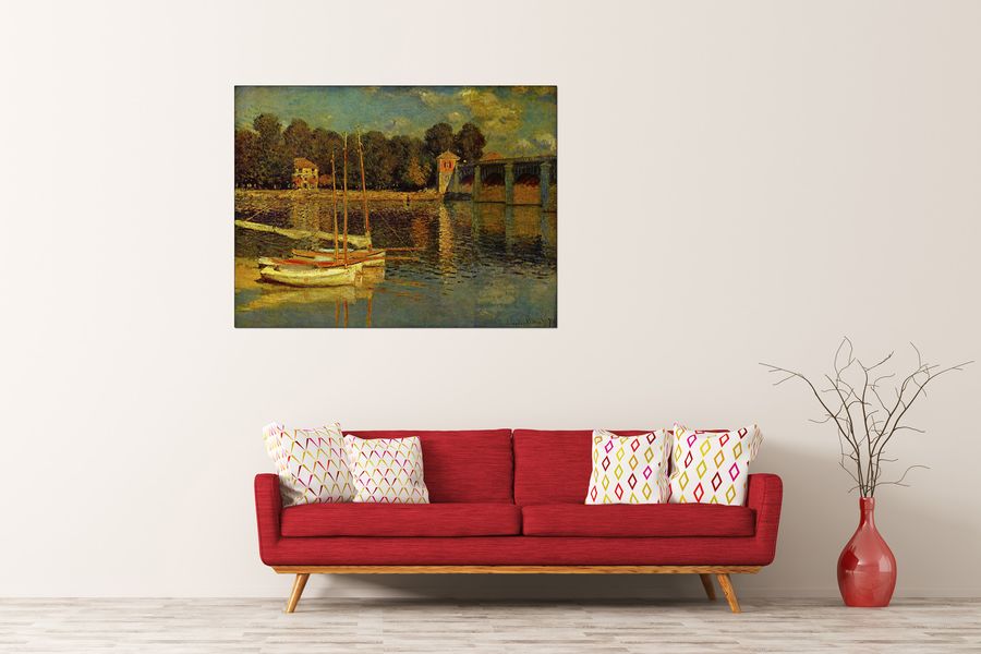 Monet Claude - Bridge at Argenteuil, Decorative MDF Panel (120x90cm)
