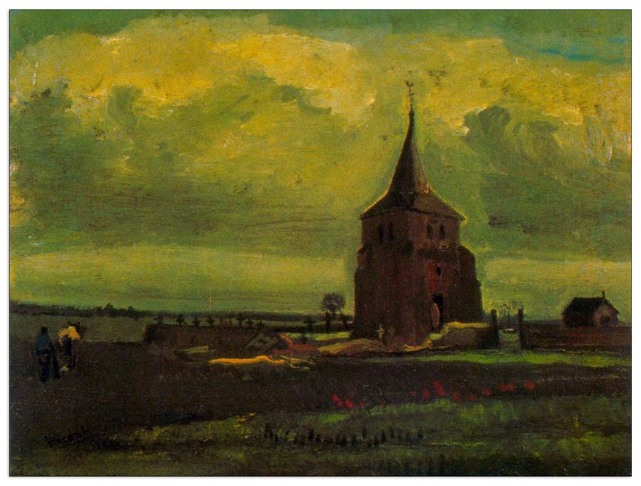 Van Gogh Vincent - Old Tower, Decorative MDF Panel (120x90cm)