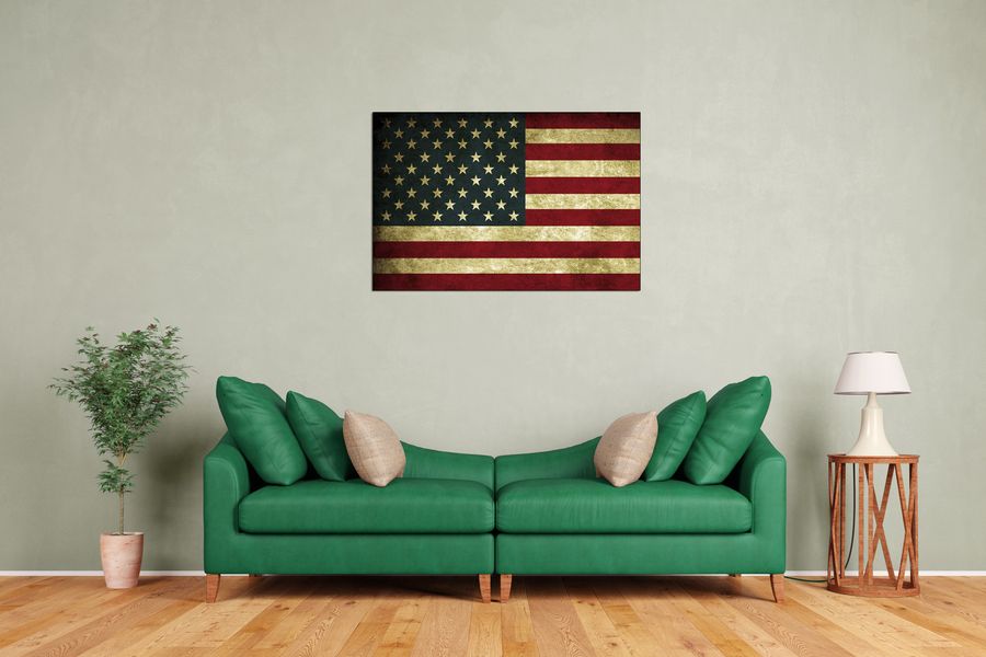 Art Studio - Vintage flag, Decorative MDF Panel (90x60cm)