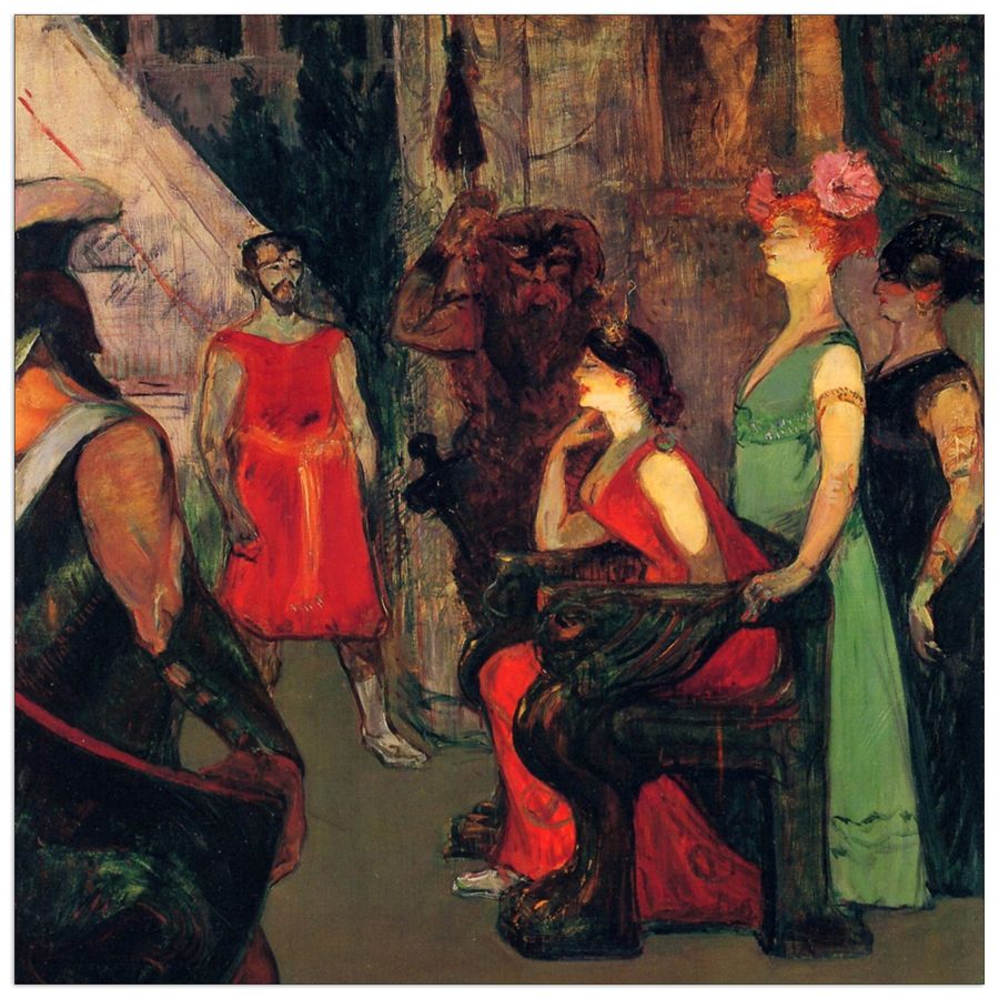 Toulouse-lautrec - Messaline sitting on a throne, Decorative MDF Panel (100x100cm)