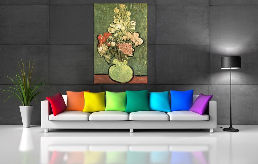 Van Gogh Vincent - Vase with Roses , Decorative MDF Panel (90x135cm)