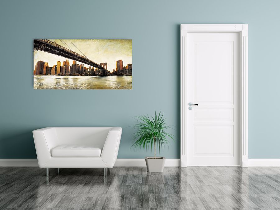 Daniels - Brooklyn Bridge View, Decorative MDF Panel (138x70cm)