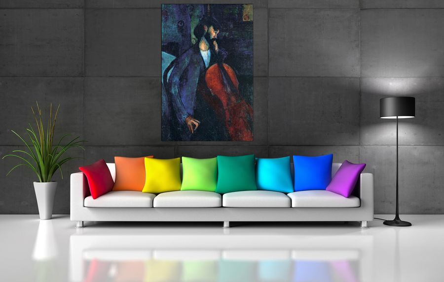 Modigliani Amedeo - The Cellist, Decorative MDF Panel (90x135cm)