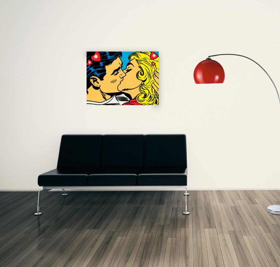 Dale - Couple Kissing, Decorative MDF Panel (80x60cm)
