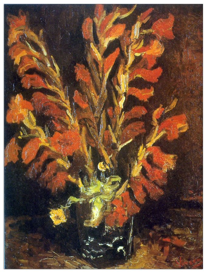 Van Gogh Vincent - Red Gladioli, Decorative MDF Panel (90x120cm)