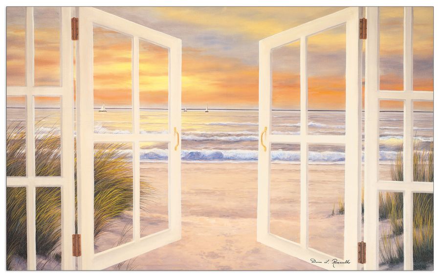 Romanello - Sunset Beach, Decorative MDF Panel (87x54cm)