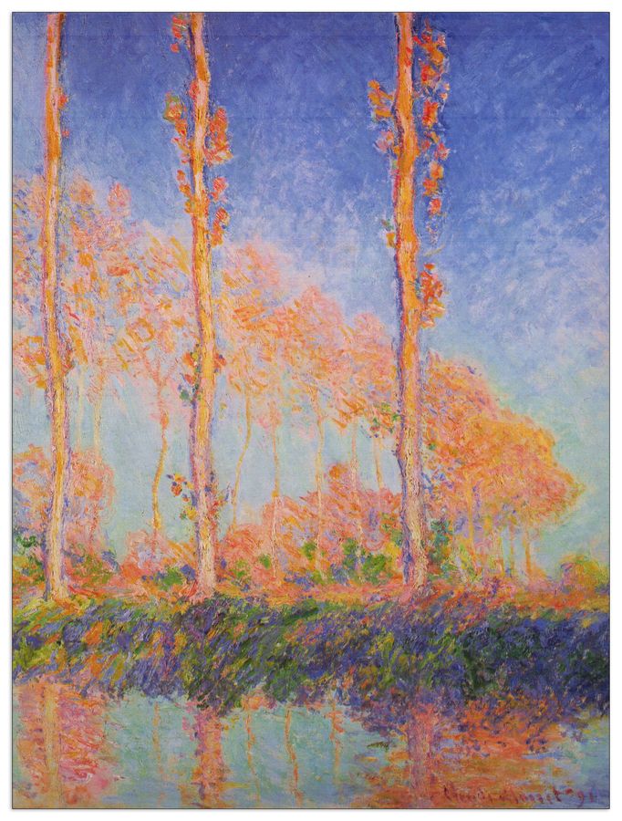 Monet Claude - Poplars at Philadelphia, Decorative MDF Panel (90x120cm)