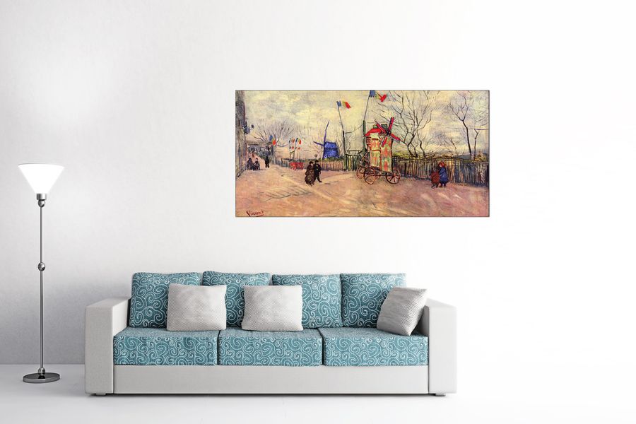 Van Gogh Vincent - Street scene in the Montmartre, Le Moulin aÌ? Poivre, Decorative MDF Panel (140x70cm)