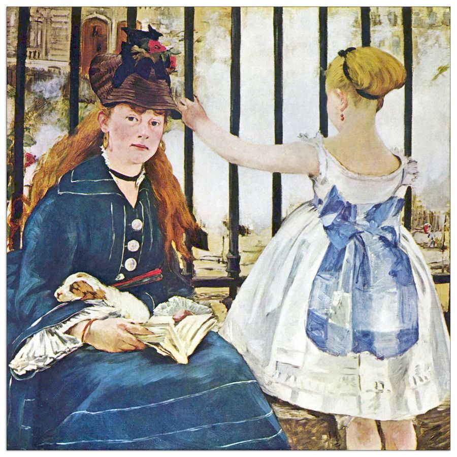 Manet Édouard - Railway, Decorative MDF Panel (70x70cm)