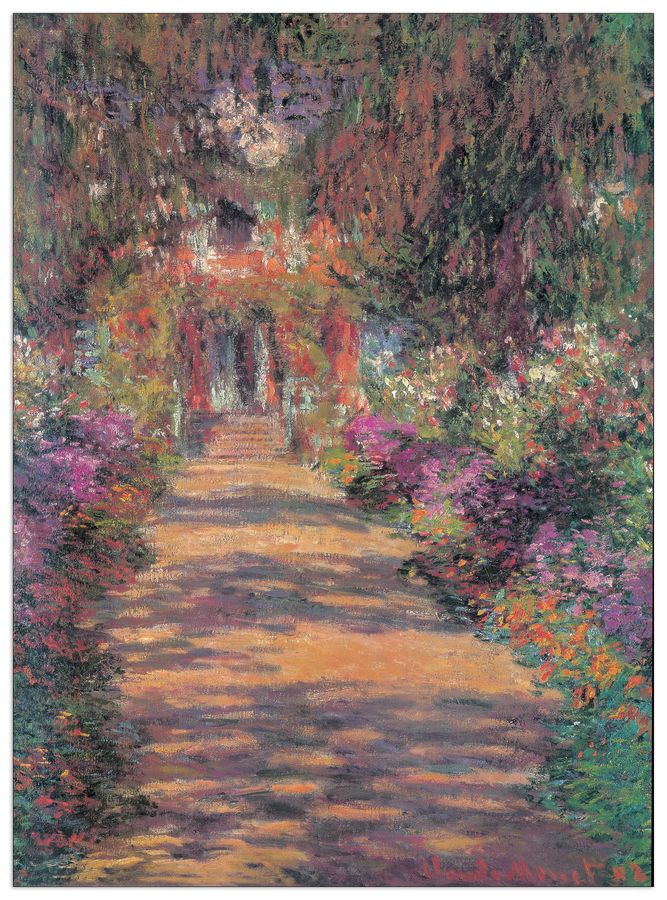 Monet - Une Alle Du Jardin De Giverny, Decorative MDF Panel (73x100cm)