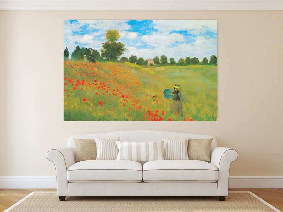 Monet - Champs De Coquelicots, Decorative MDF Panel (175x115cm)