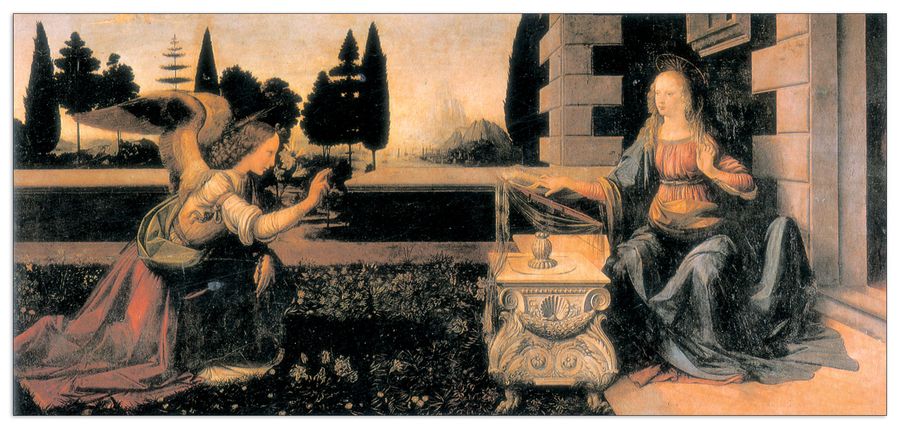 Da Vinci - Annunciazione, Decorative MDF Panel (100x46cm)