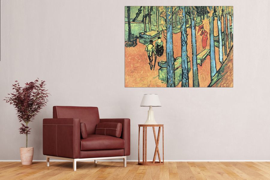 Van Gogh Vincent - Les Alyscamps, falling leaves, Decorative MDF Panel (120x90cm)