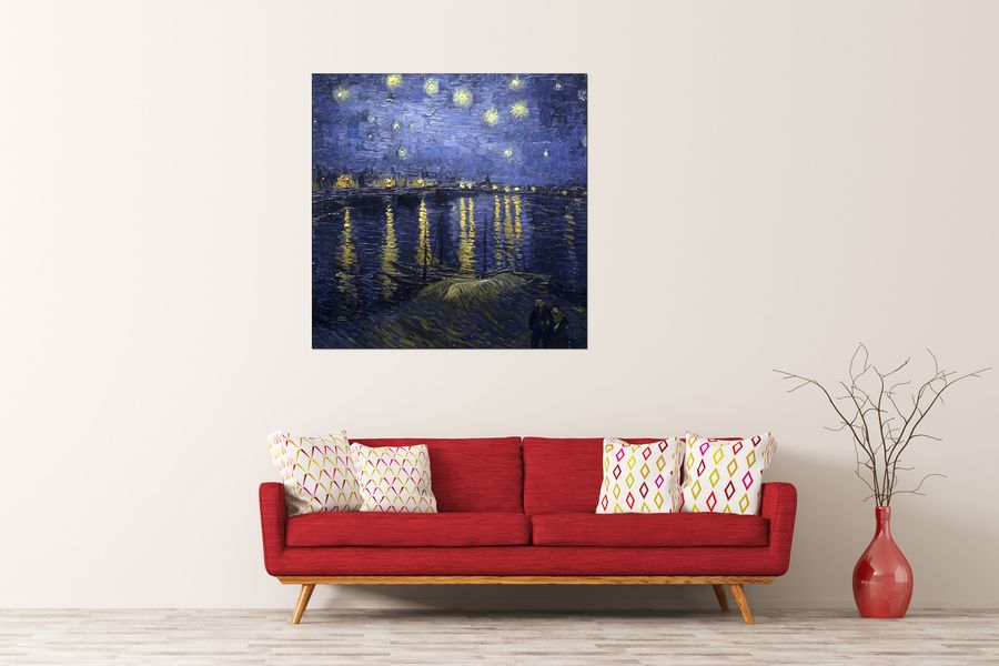 Van Gogh Vincent - Starry Night Over the Rhone, Decorative MDF Panel (100x100cm)