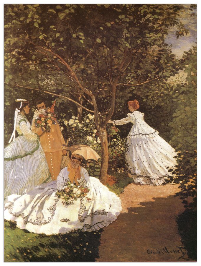 Monet Claude - Femmes au jardin 1867, Decorative MDF Panel (90x120cm)