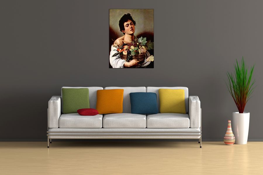 Caravaggio - Boy with fruit basket, Decorative MDF Panel (60x80cm)