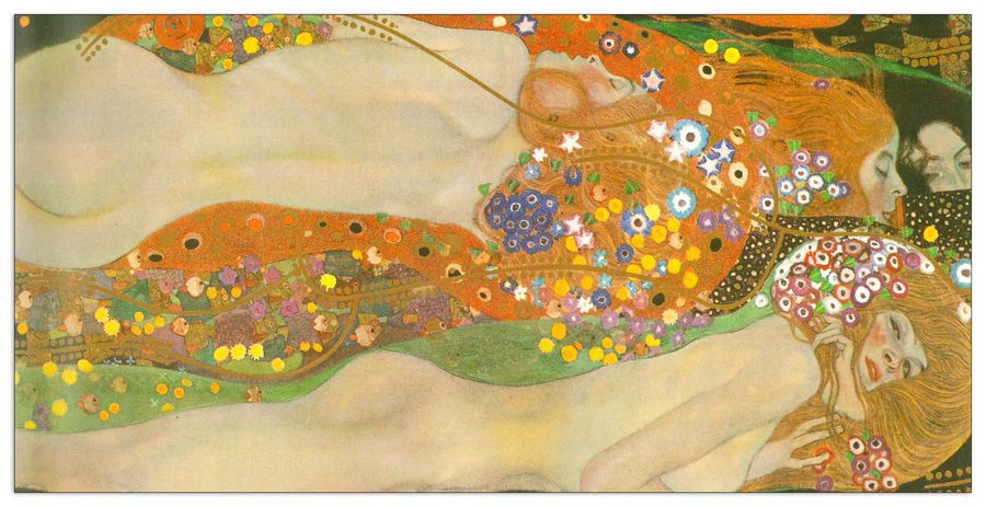 Klimt Gustav - Water snakes (friends) II, Decorative MDF Panel (100x50cm)