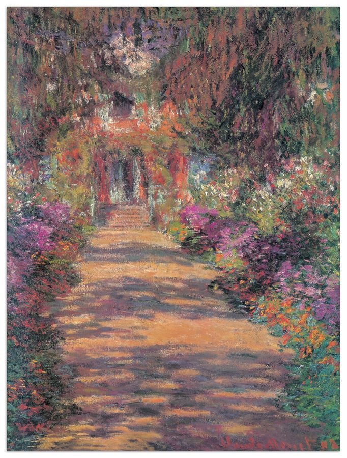 Monet - Une Allée Du Jardin De Monet, Giverny, Decorative MDF Panel (60x80cm)
