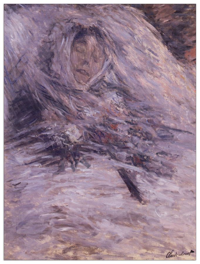 Monet Claude - Camille Monet sur son lit de mort, Decorative MDF Panel (90x120cm)