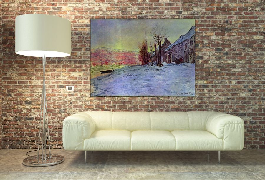 Monet Claude - Lava Court - sunshine and snow, Decorative MDF Panel (120x90cm)