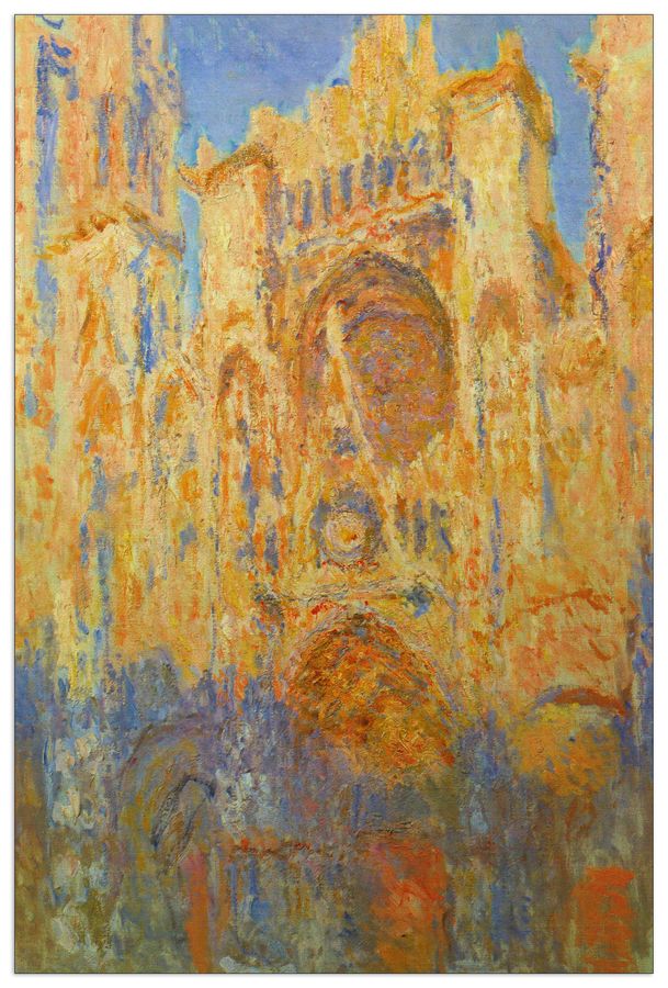Monet Claude - Rouen Cathedral Facade at Sunset, Decorative MDF Panel (90x135cm)