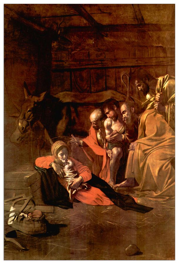 Caravaggio - Adoration of the Shepherds, Decorative MDF Panel (60x90cm)
