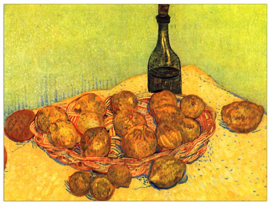 Van Gogh Vincent - Still Life with Bottle, Lemons and Oranges, Decorative MDF Panel (120x90cm)