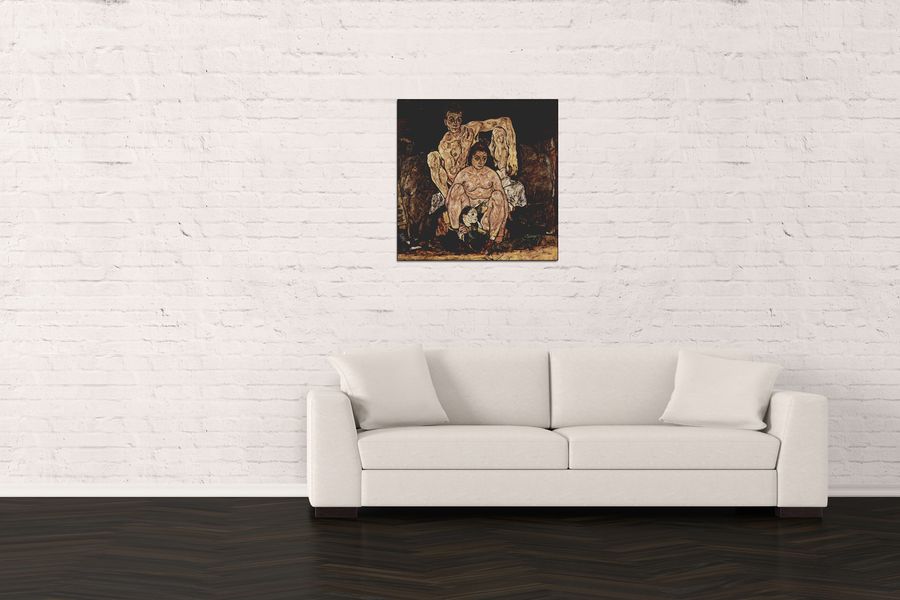 Schiele Egon  - The Family, Decorative MDF Panel (70x70cm)