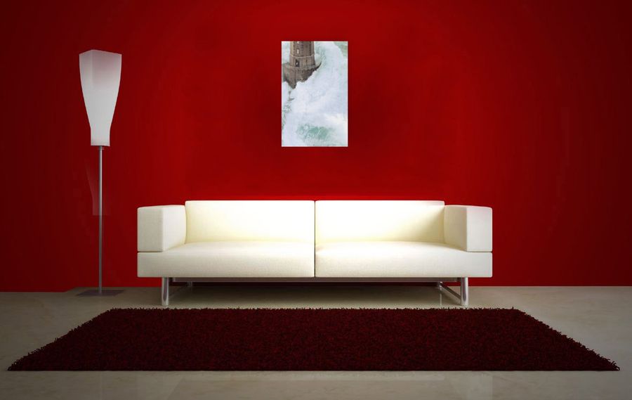 Guichard - Storm-Swept Lighthouse, Decorative MDF Panel (44x71cm)