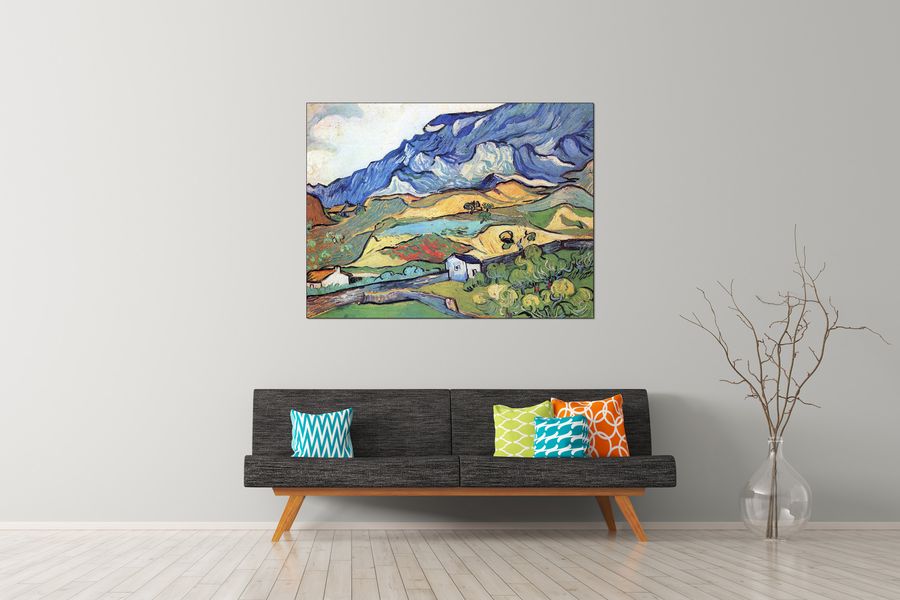 Van Gogh Vincent - Les Alpilles, a mountain landscape near Saint-ReÌmy, Decorative MDF Panel (120x90cm)